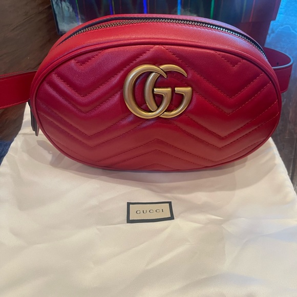 NWT Brand New Gucci GG Marmont Apollo Belt Bag Red Size 85 Women’s - Picture 7 of 16